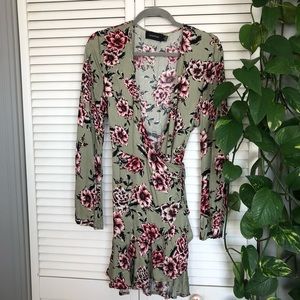 MINKPINK floral wrap dress, size S